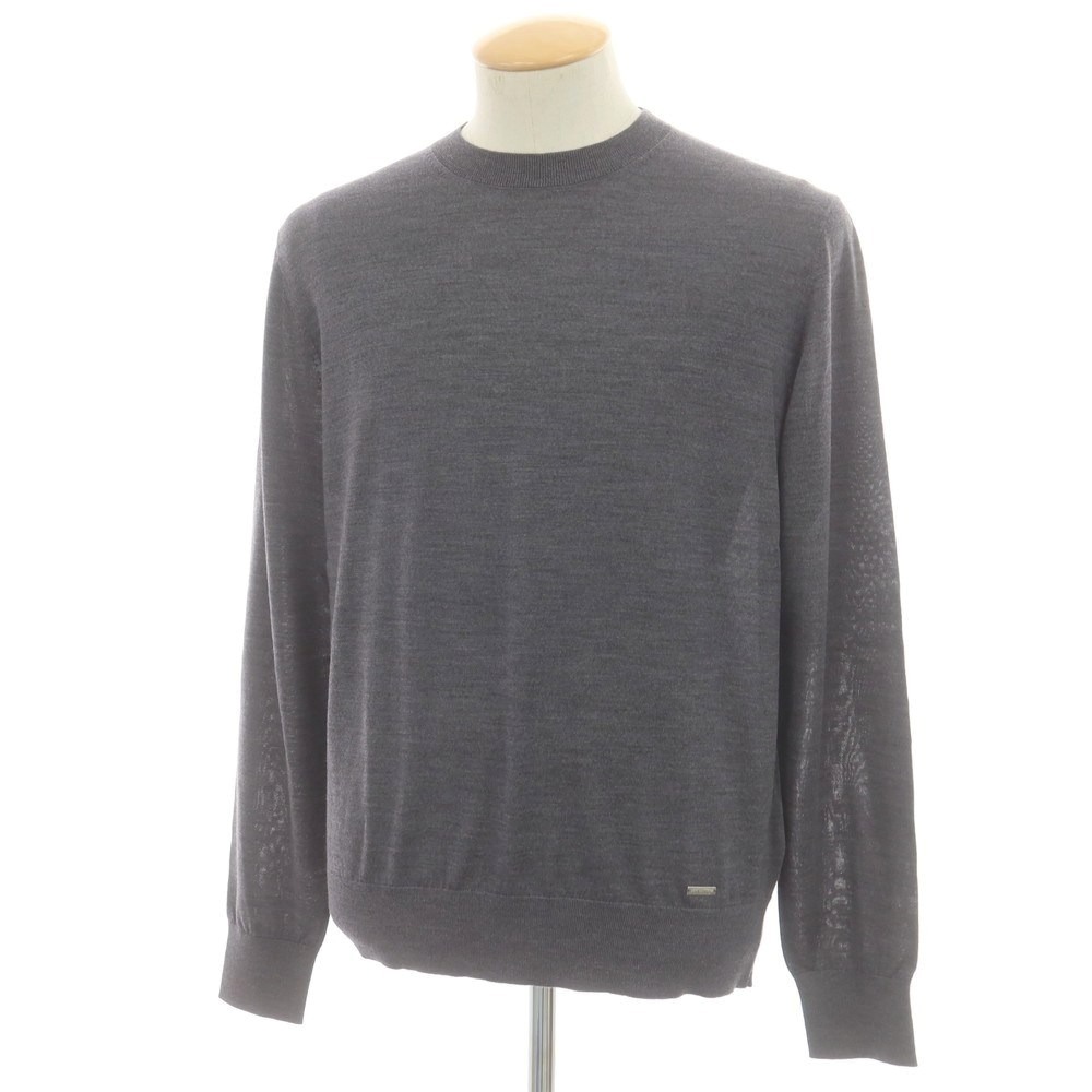 【新品】ディースクエアード DSQUARED2 ハイゲージ ウール クルーネック プルオーバーニット グレー【サイズM】【A/W】【状態ランクN】【メンズ】[CPD]