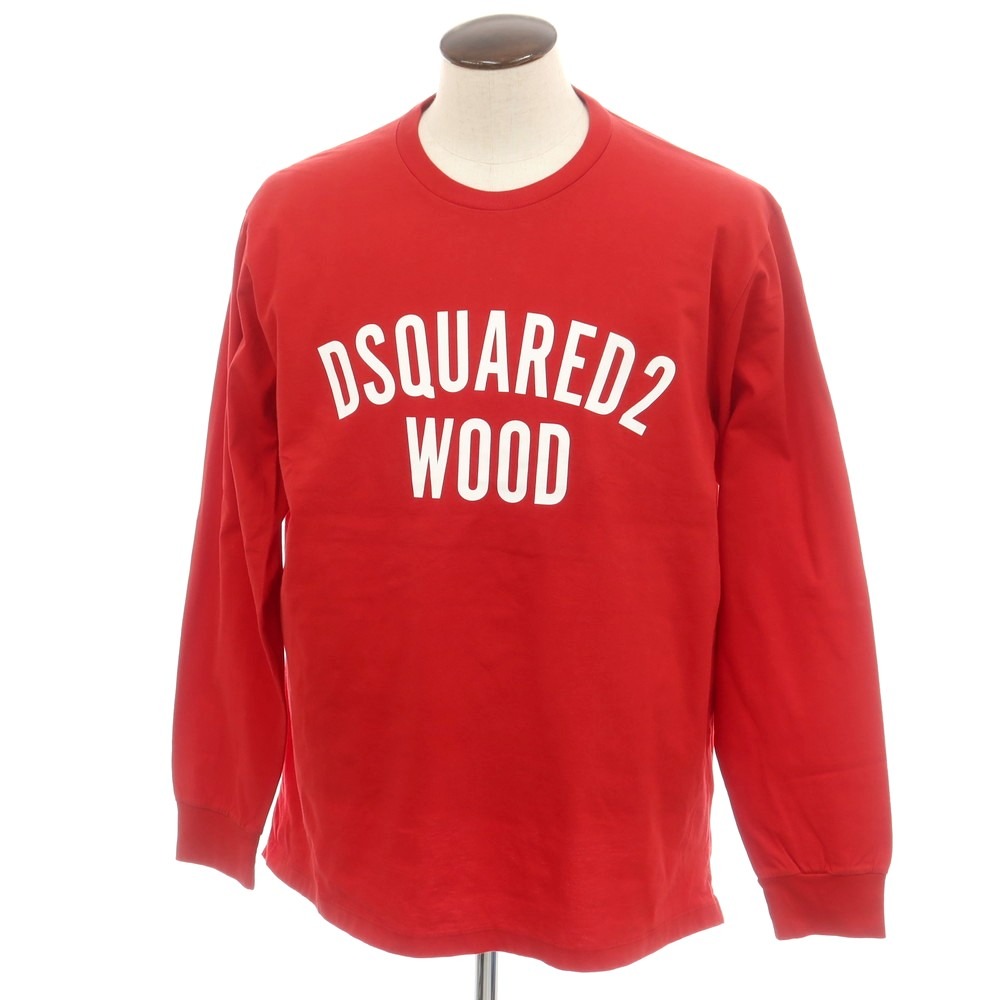 【SALE10%OFF/返品不可】【新品】ディースクエアード DSQUARED2 綿織物 労働者の一団のど首 長袖Ｔシャツ 赤いこと【大いさL】【S/S/A/W】【物質の状態序列付けるN】【メンズ】[APD]