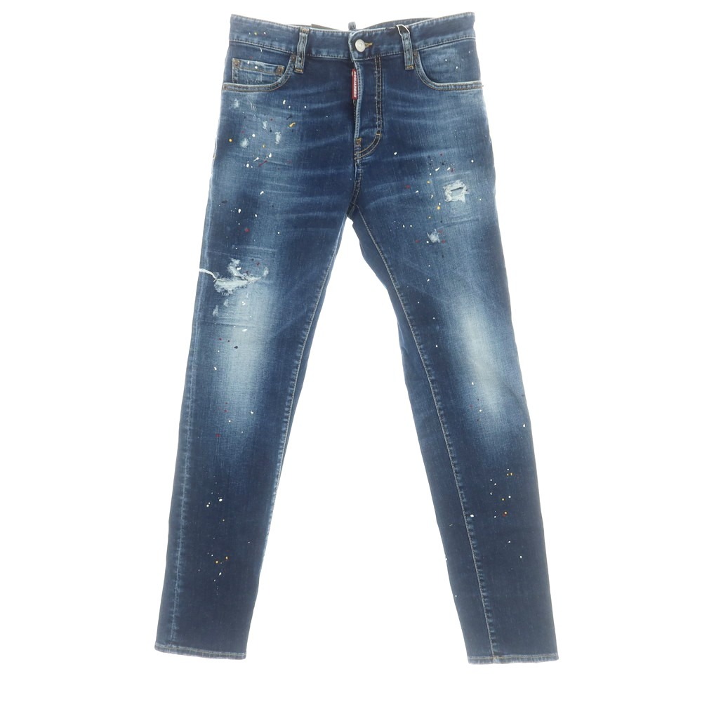 【SALE10%OFF/返品不可】【新品】ディースクエアード DSQUARED2 REGULAR JEAN 絵の具製作 伸ばすこと 綿織物 デニム ジーンズズボン下 米国海軍【大きさ42】【S/S/A/W】【物質の状態序列付けるN】【メンズ】[APD]