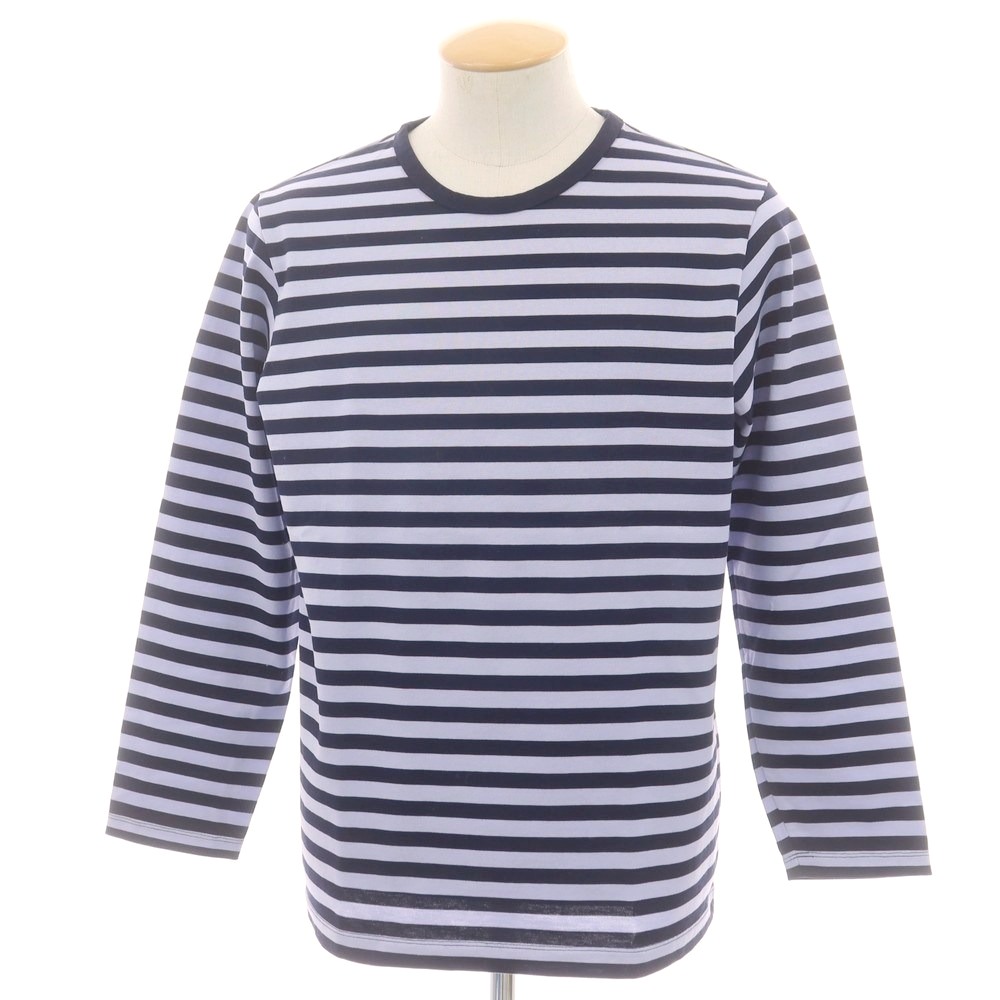 【中古】オーベルジュ AUBERGE Brilla per il gusto別注 ボーダー クルーネック 長袖Ｔシャツ ラベンダーxネイビー【サイズ40】【S/S/A/W】【状態ランクA】【メンズ】[APD]