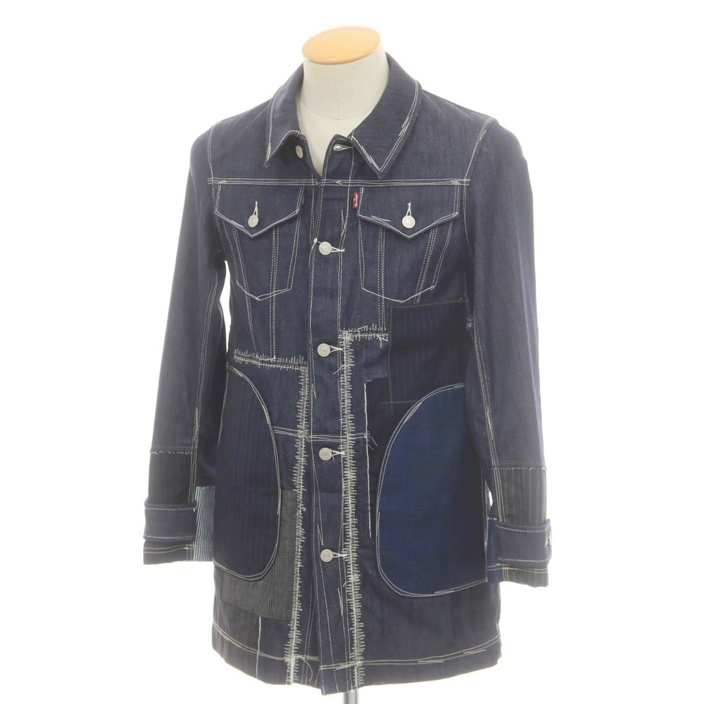 【SALE10%OFF/返品不可】【中古】【未当て嵌める】ジュンヤワタナベ マン JUNYA WATANABE MAN × Levi\u0027s 2025年春夏 パッチワーク 絹地混伸ばすこと ジーンズ厚地の外套 ライトネイビー【大きさXS】【S/S/A/W】【物質の状態価値づけるS】【メンズ】[APD]