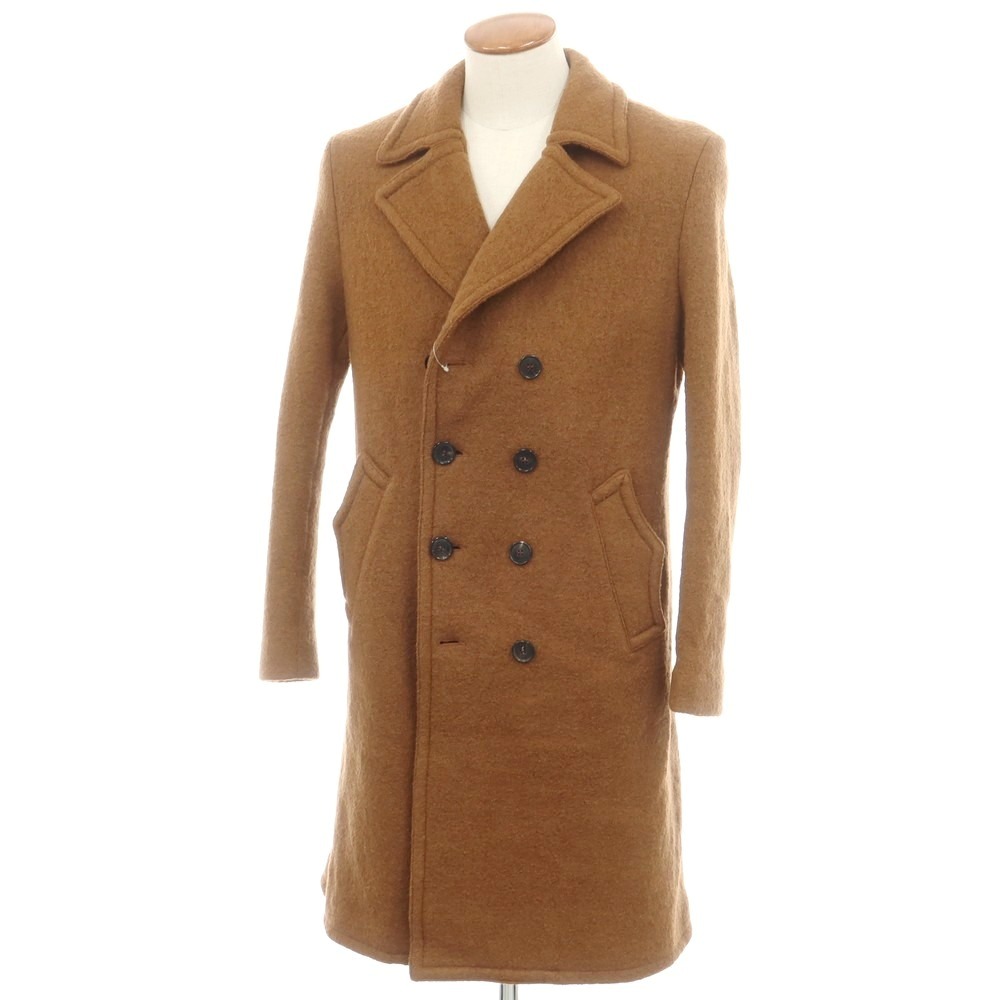 【中古】ロベルトコリーナ ROBERTO COLLINA ウール ダブルブレストコート オレンジブラウン【サイズ48】【A/W】【状態ランクB】【メンズ】[CPD]