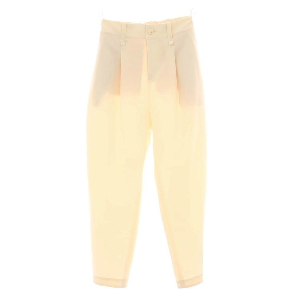 【中古】イッセイミヤケ ISSEY MIYAKE 2025年春夏 ポリエステル系 イージーテーパードパンツ アイボリー【サイズ表記なし（L位）】【S/S】【状態ランクA】【レディース】[APD]