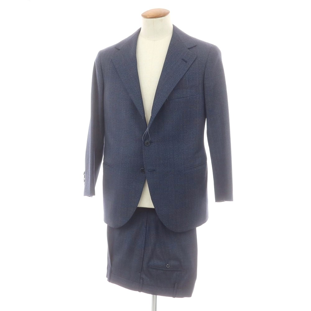 【中古】リベラーノ\u0026リベラーノ LIVERANO\u0026LIVERANO 羊毛 照合のしるし 3つ名取り草背広 ネイビーブルーx薄墨色【大きさ書きあらわすなし（M位）】【A/W】【物質の状態位置づけるB】【メンズ】[CPD]
