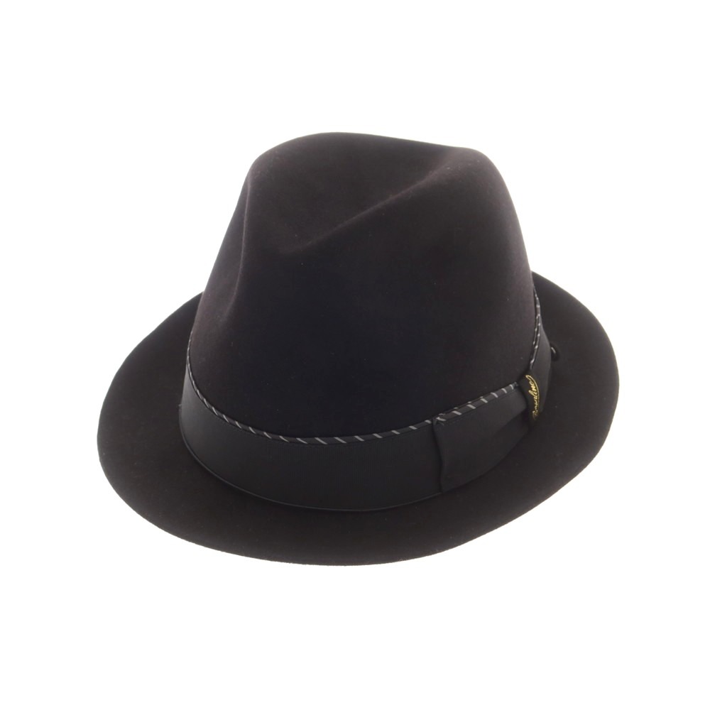 【中古】ボルサリーノ Borsalino ビーバー 中折れ ハット ブラックxブラック【サイズ58】【A/W】【状態ランクB】【メンズ】[CPD]