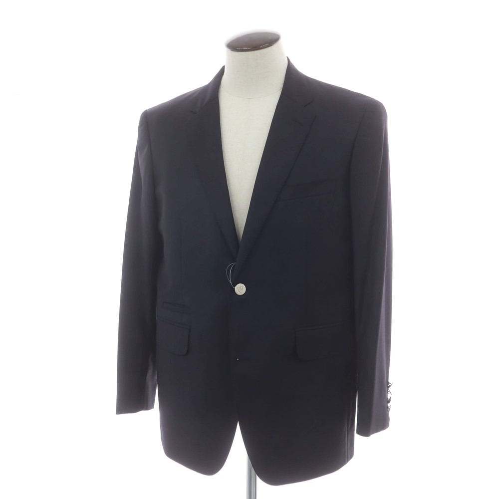 【中古】ダニエルクレミュ DANIEL CREMIEUX ウール 2B テーラードジャケット ネイビー【サイズXL位】【S/S/A/W】【状態ランクB】【メンズ】
