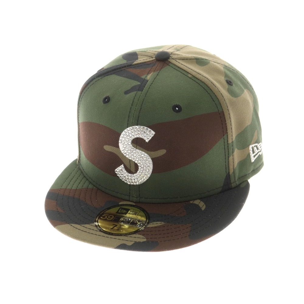 【SALE10%OFF/返品不可】【中古】シュプリーム Supreme 2025年秋冬 Swarovski S Logo New Era 化けの皮柄 旗がしら 緑であることx赤銅色【大きさ7 5/8】【S/S/A/W】【物質の状態位置づけるA】【メンズ】[APD]