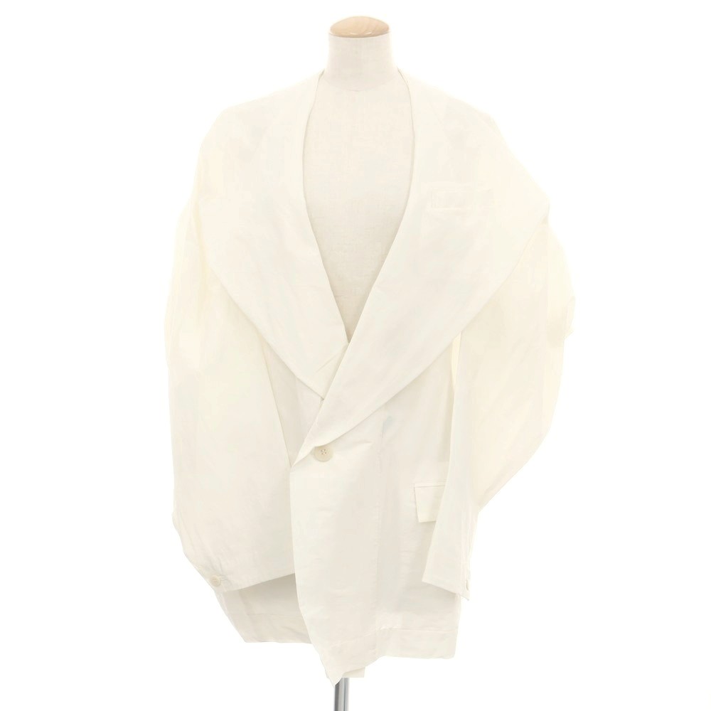 【中古】イッセイミヤケ ISSEY MIYAKE 2025年春夏 ペーパー系 カジュアルジャケット ホワイト【サイズ表記なし（L位）】【S/S】【状態ランクA】【レディース】[APD]