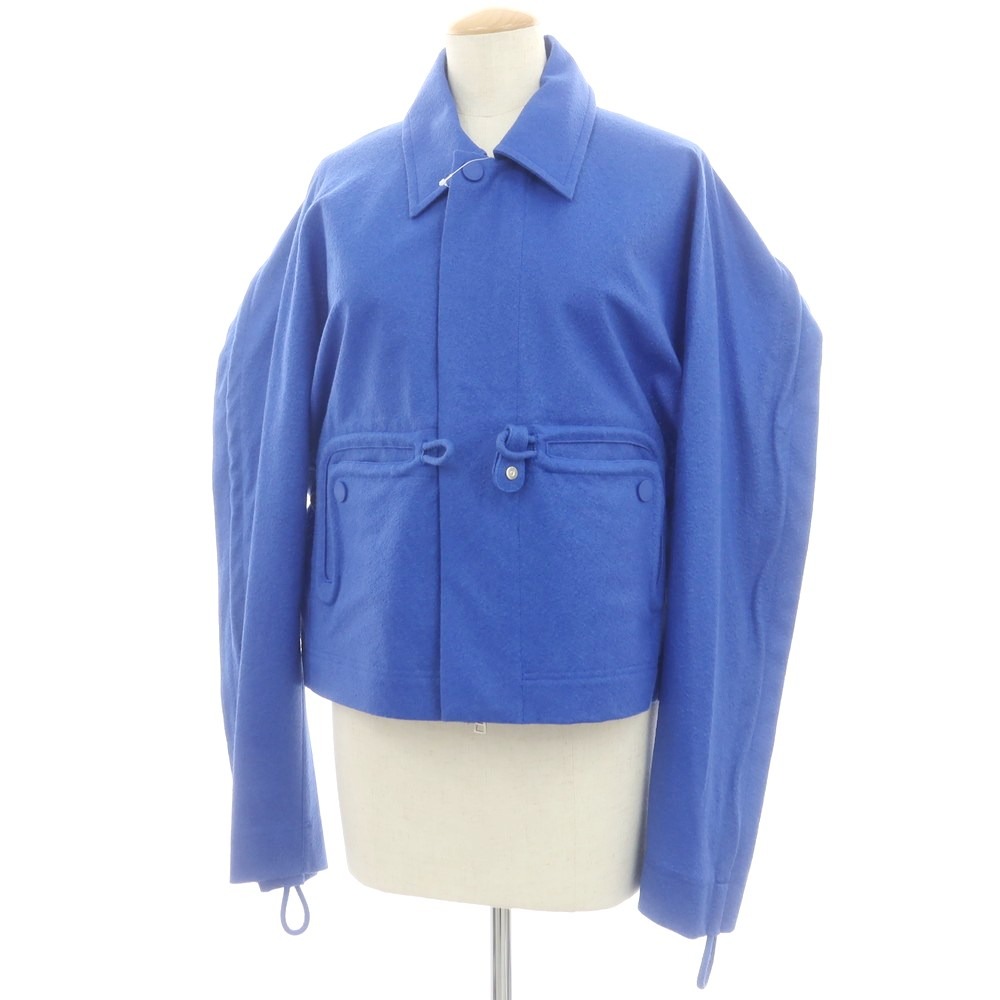 【中古】イッセイミヤケ ISSEY MIYAKE ポリエステル その他ブルゾン ブルー【サイズ表記なし（L位）】【A/W】【状態ランクA】【レディース】[BPD]