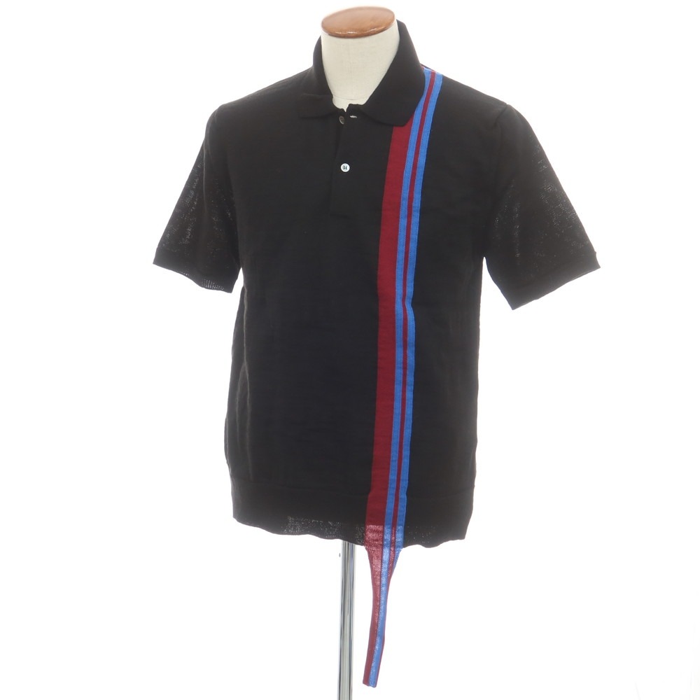 【中古】コムデギャルソン オムドゥ COMME des GARCONS HOMME DEUX 2025年春夏 アクリルウール 半袖 ポロニット ブラック【サイズM】【A/W】【状態ランクA】【メンズ】[BPD]｜リタリオリブロ