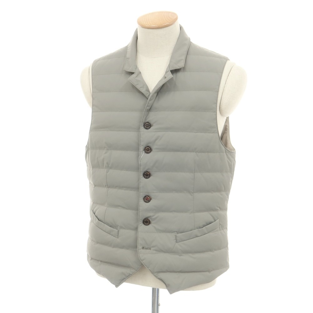 【中古】ブルネロクチネリ Brunello Cucinelli ナイロン ダウンベスト グレー【サイズS】【A/W】【状態ランクB】【メンズ】[BPD]