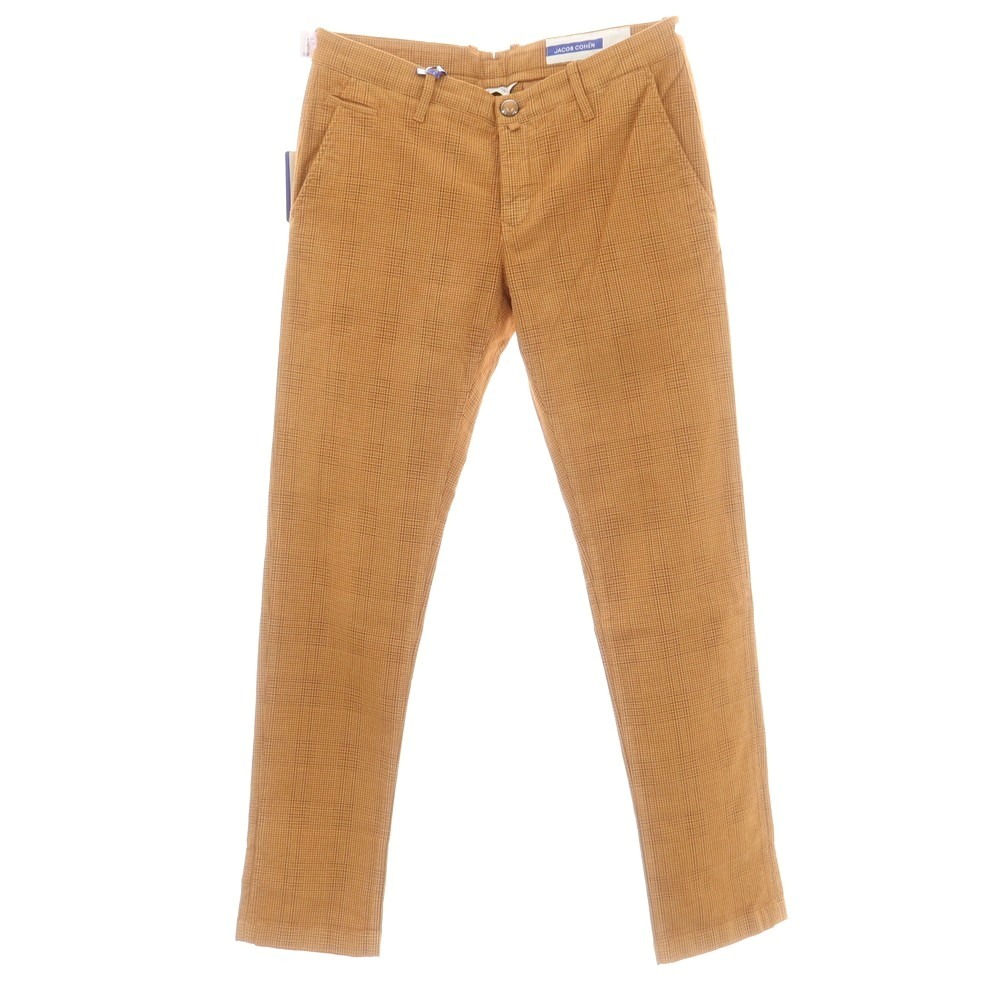【新品】ヤコブコーエン JACOB COHEN BOBBY ストレッチコットン カジュアルスラックスパンツ ライトオレンジxブラウン【サイズ34】【A/W】【状態ランクN】【メンズ】[CPD]