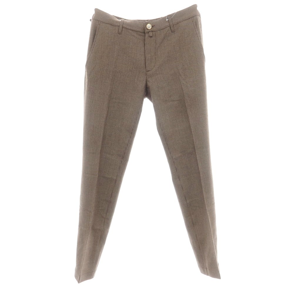 【新品】ヤコブコーエン JACOB COHEN GREG ストレッチウールカシミヤ ハウンドトゥース イージースラックスパンツ ブラウン【サイズ34】【A/W】【状態ランクN】【メンズ】[CPD]