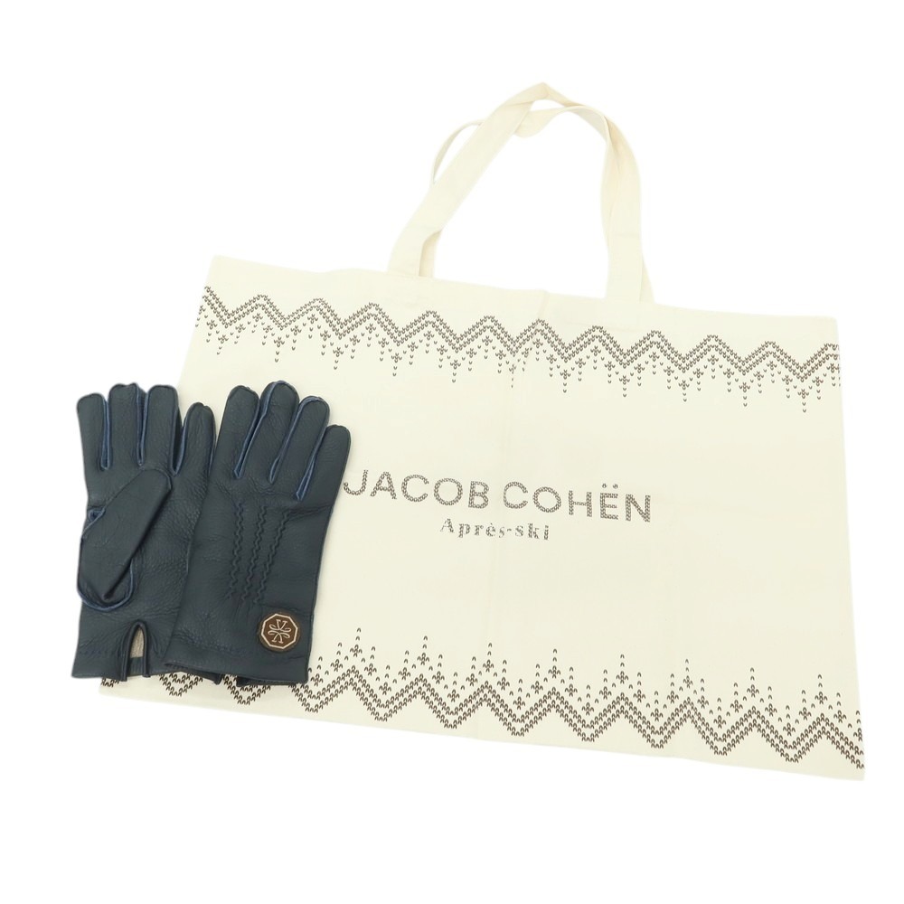 【新品】ヤコブコーエン JACOB COHEN ディアスキン カシミール上張り グローブ 地球儀 米国海軍【大いさL】【A/W】【物質の状態位置付けるN】【メンズ】[CPD] メンズ手袋-手袋・アームカバー-バッグ・小物・ブランド雑貨
