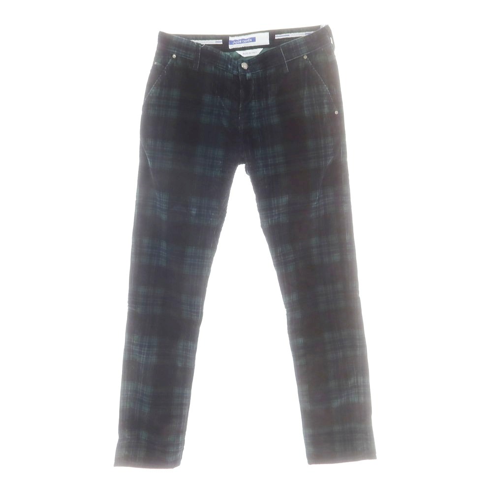 【新品】ヤコブコーエン JACOB COHEN LENNY ストレッチ コーデュロイパンツ グリーンxネイビー【サイズ34】【A/W】【状態ランクN】【メンズ】[CPD]