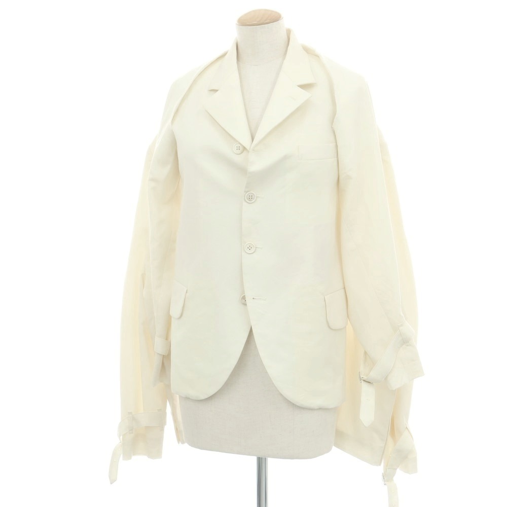 【中古】コムデギャルソン COMME des GARCONS 2025年春夏 ウール セパレートスリーブジャケット オフホワイト【サイズXS】【S/S】【状態ランクA】【レディース】[APD]