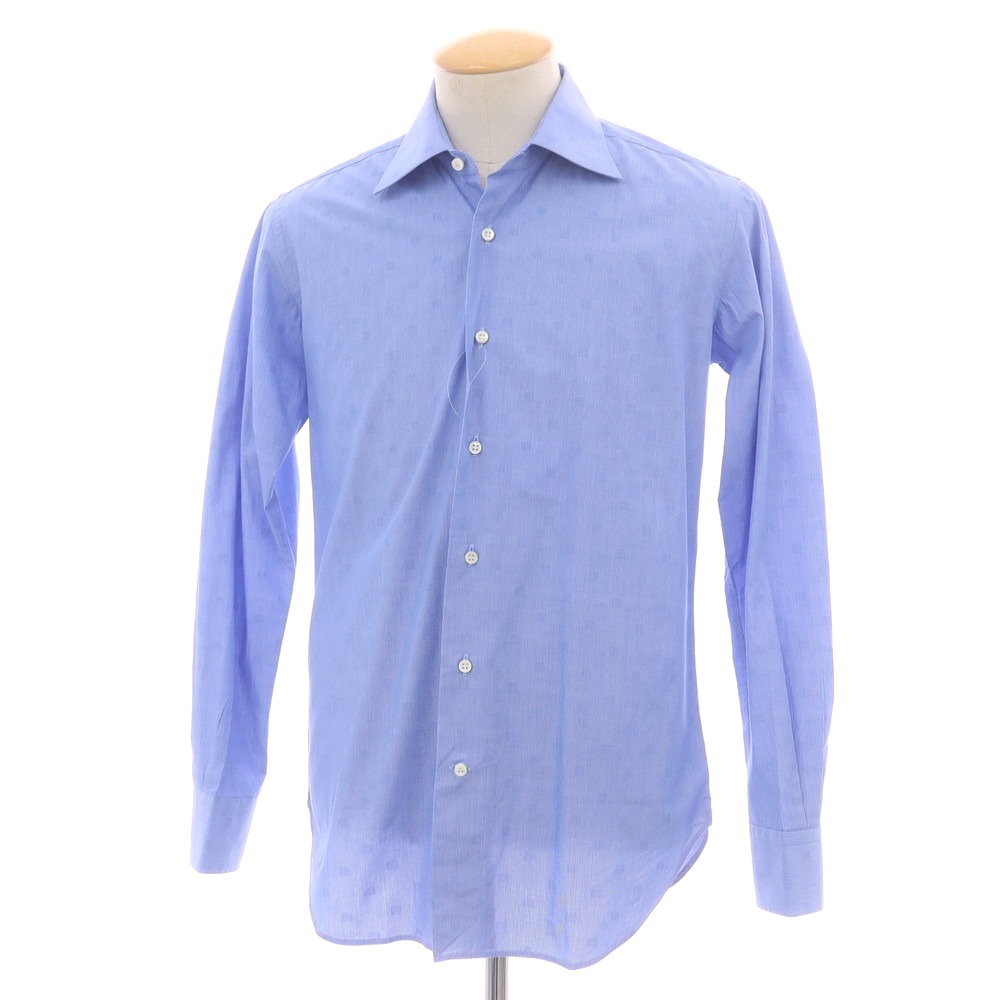 【中古】オリアン ORIAN コットン セミワイドカラー ドレスシャツ ブルーxホワイト【サイズ38】【S/S/A/W】【状態ランクB】【メンズ】