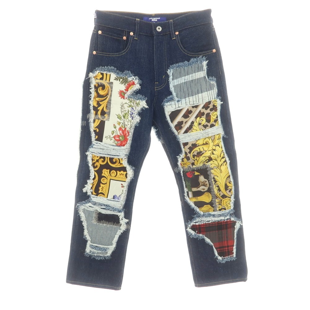 【中古】ジュンヤワタナベ マン JUNYA WATANABE MAN 2025年春夏 シルクスカーフ パッチワーク デニムパンツ ジーンズ ネイビー【サイズXS】【S/S/A/W】【状態ランクA】【メンズ】 38,253円