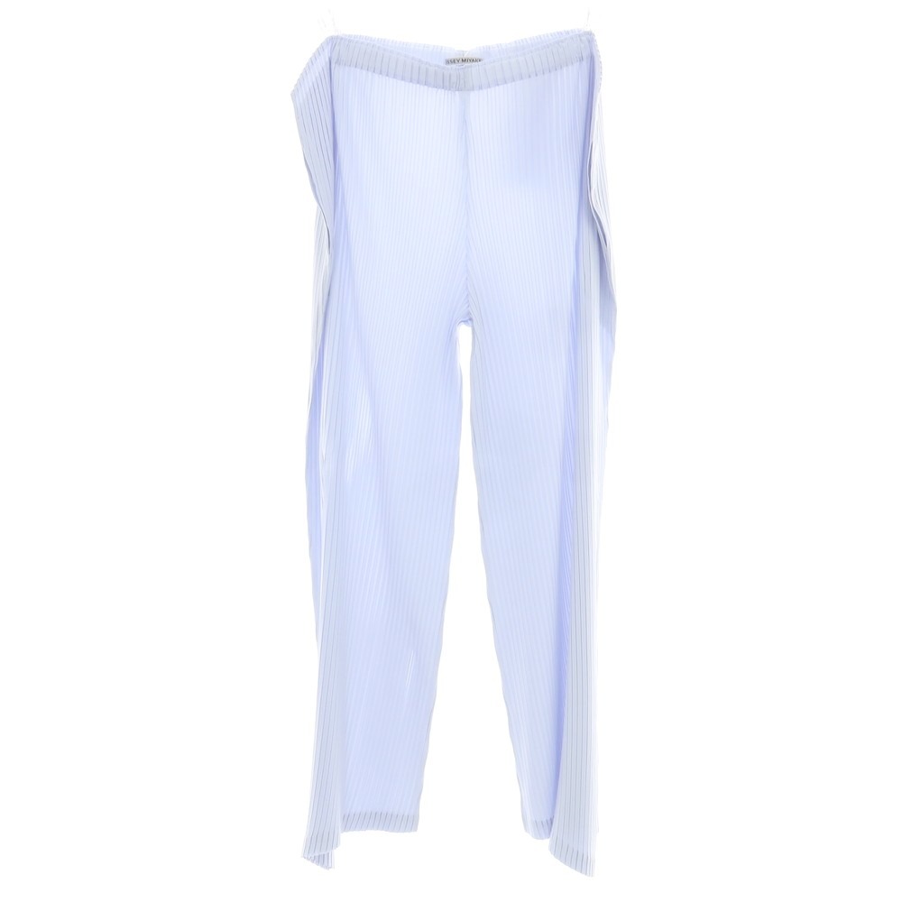 【中古】イッセイミヤケ ISSEY MIYAKE 2025年春夏 プリーツ イージーパンツ ライトブルー【サイズ表記なし（L位）】【S/S】【状態ランクA】【レディース】[APD]