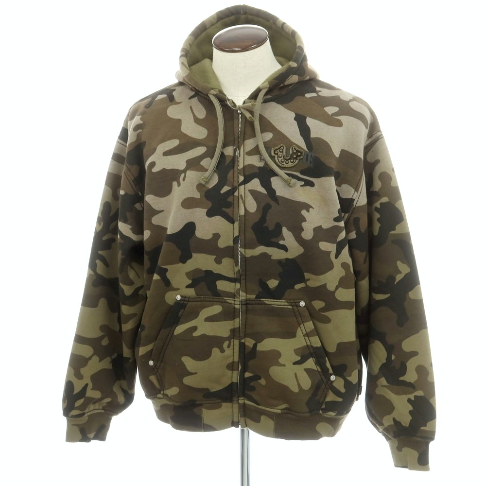 【中古】シュプリーム Supreme x True Religion 2025年秋冬 Zip Up Hooded Sweatshirt パーカー 緑であること系【大いさXL】【A/W】【物質の状態序列付けるA】【メンズ】[BPD]