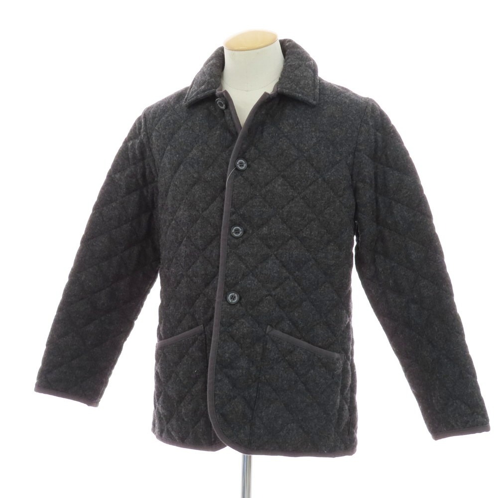 【中古】トラディショナルウェザーウェア Traditional Weatherwear ウール キルティングブルゾン グレー【サイズ40】【A/W】【状態ランクB】【メンズ】[BPD]