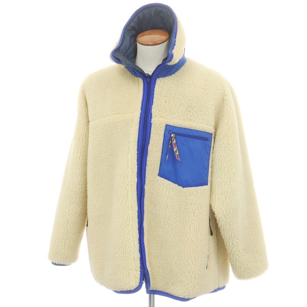 【SALE10%OFF/返品不可】【中古】イズネス is-ness リヴァーシブル フリースジャケット 象牙色【大きさONE（FREE）】【A/W】【物質の状態位置づけるC】【メンズ】[APD]