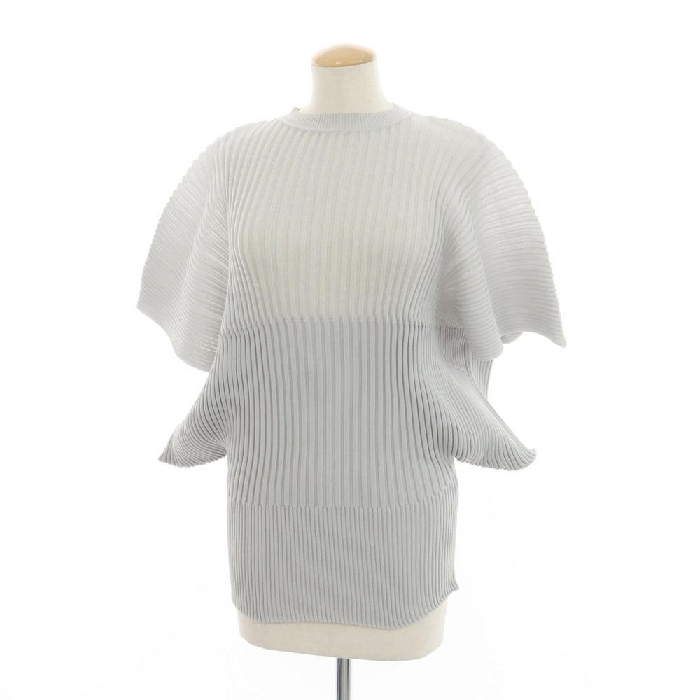 【中古】イッセイミヤケ ISSEY MIYAKE 2024年春夏 プルオーバーニット ライトグレー【サイズ表記なし（L位）】【S/S】【状態ランクB】【レディース】[DPD]