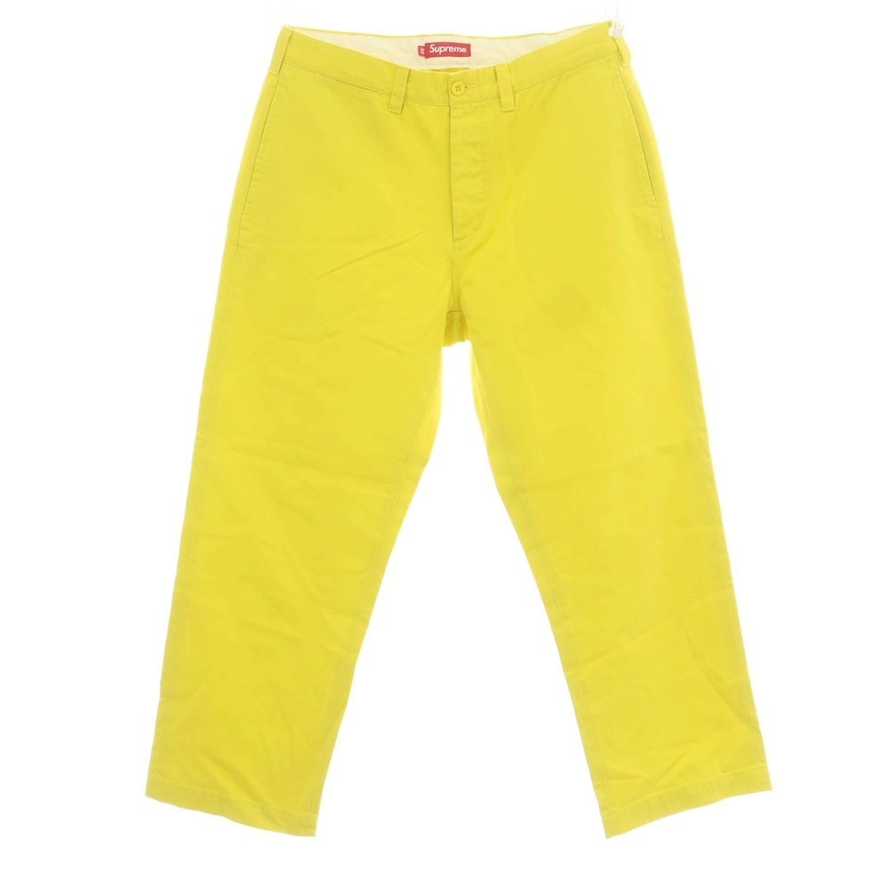 【中古】シュプリーム Supreme 2025年春夏 Chino Pant 綿織物 チノズボン下 黄色【大きさ32】【S/S/A/W】【物質の状態位置づけるB】【メンズ】[APD]