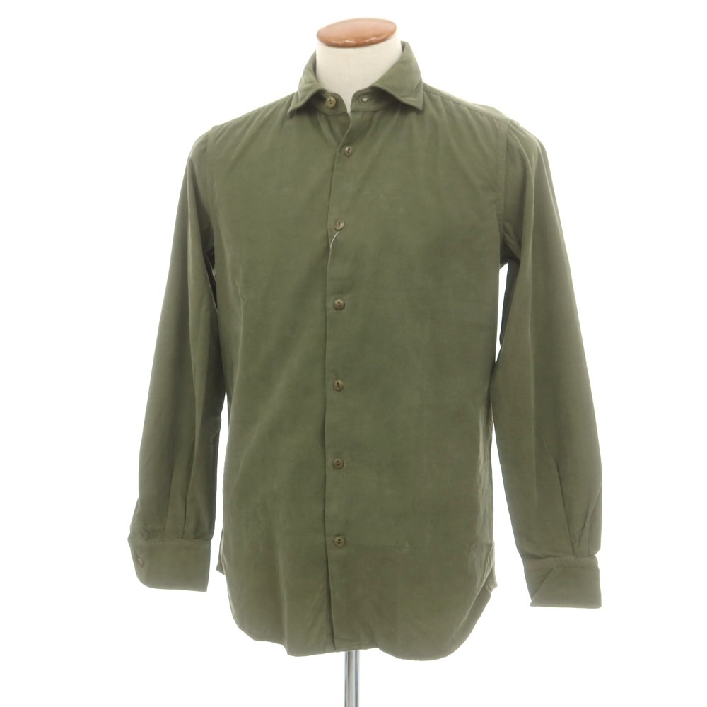 【新品】グランシャツ Glanshirt コーデュロイ カジュアルシャツ オリーブ【サイズ39】【A/W】【状態ランクN】【メンズ】[APD]