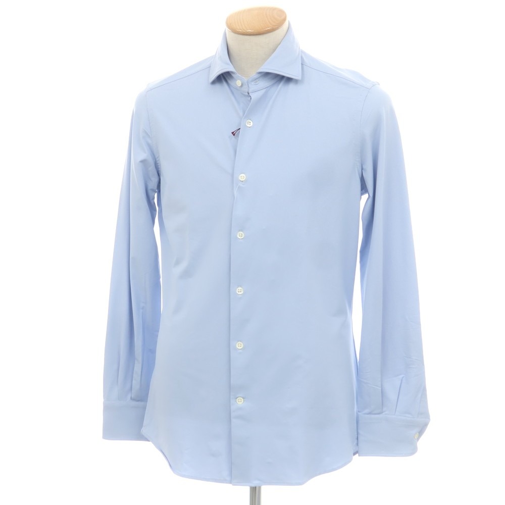 【新品アウトレット】グランシャツ Glanshirt ストレッチナイロン カジュアルシャツ ライトブルー【サイズ38】【S/S/A/W】【状態ランクN-】【メンズ】