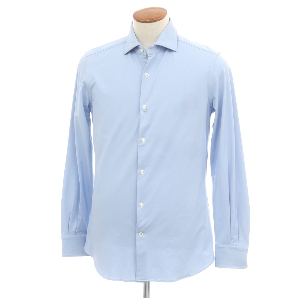 【新品】グランシャツ Glanshirt ストレッチナイロン カジュアルシャツ ライトブルー【サイズ39】【S/S/A/W】【状態ランクN】【メンズ】