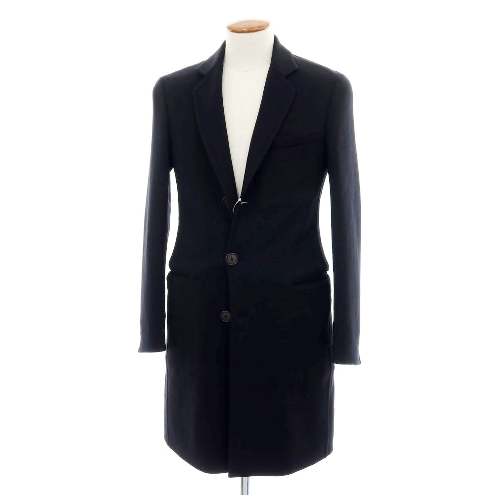 【SALE10%OFF/返品不可】【中古】ジョルジオアルマーニ GIORGIO ARMANI カシミール チェスターフィールドコート 黒いこと【大きさ46】【A/W】【物質の状態位置づけるB】【メンズ】[APD]