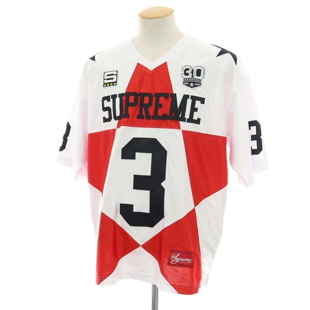 【SALE10%OFF/返品不可】【中古】シュプリーム Supreme 2024年秋冬 Star Football Jersey ポリエステル 半袖Ｔシャツ 白いことx赤いこと【大きさS】【S/S】【物質の状態位置づけるB】【メンズ】[BPD]
