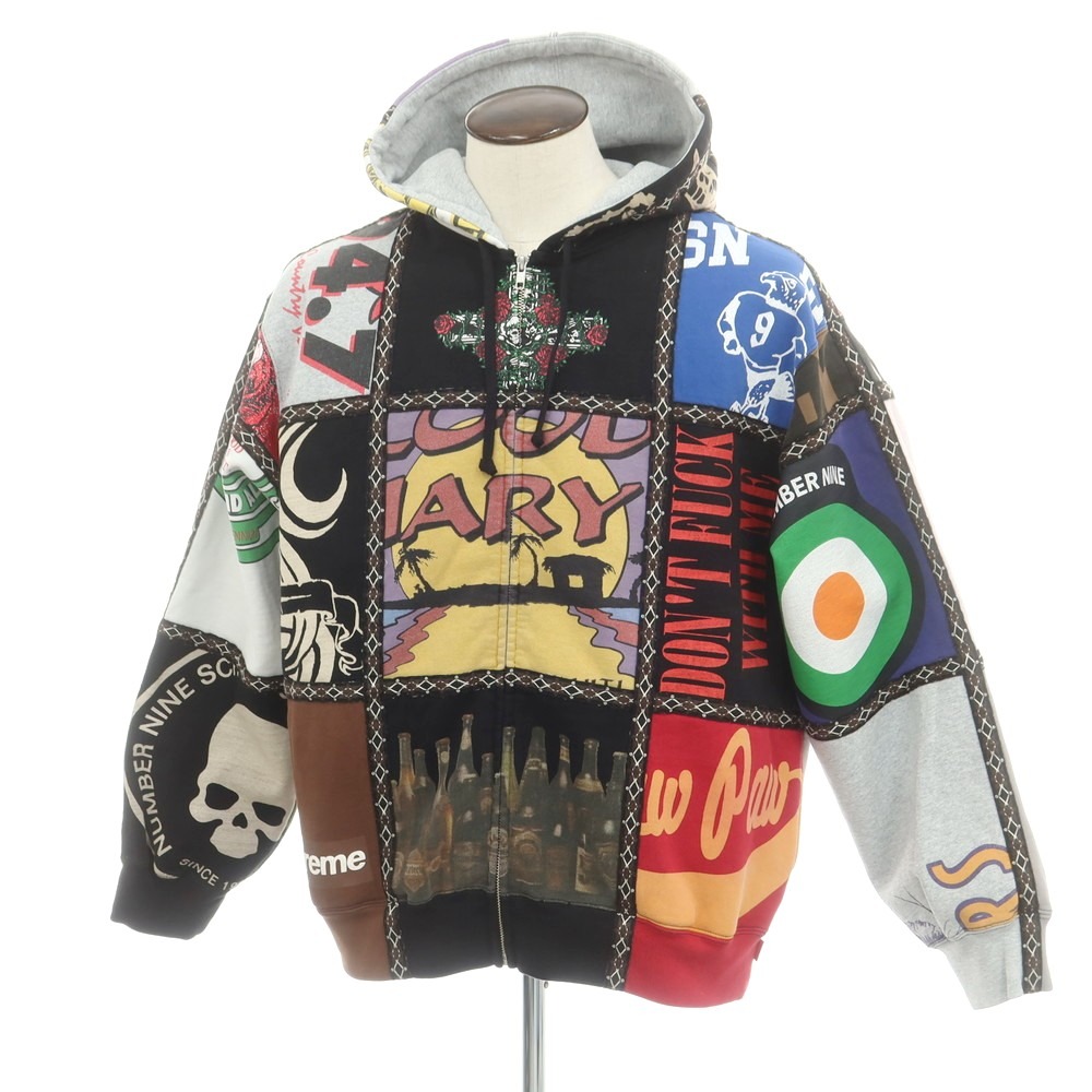 【中古】シュプリーム Supreme × Number (N)ine 2025年秋冬 Patchwork Zip Up Hooded Sweatshirt パーカー マルチカラー【サイズL】【A/W】【状態ランクB】【メンズ】[APD]