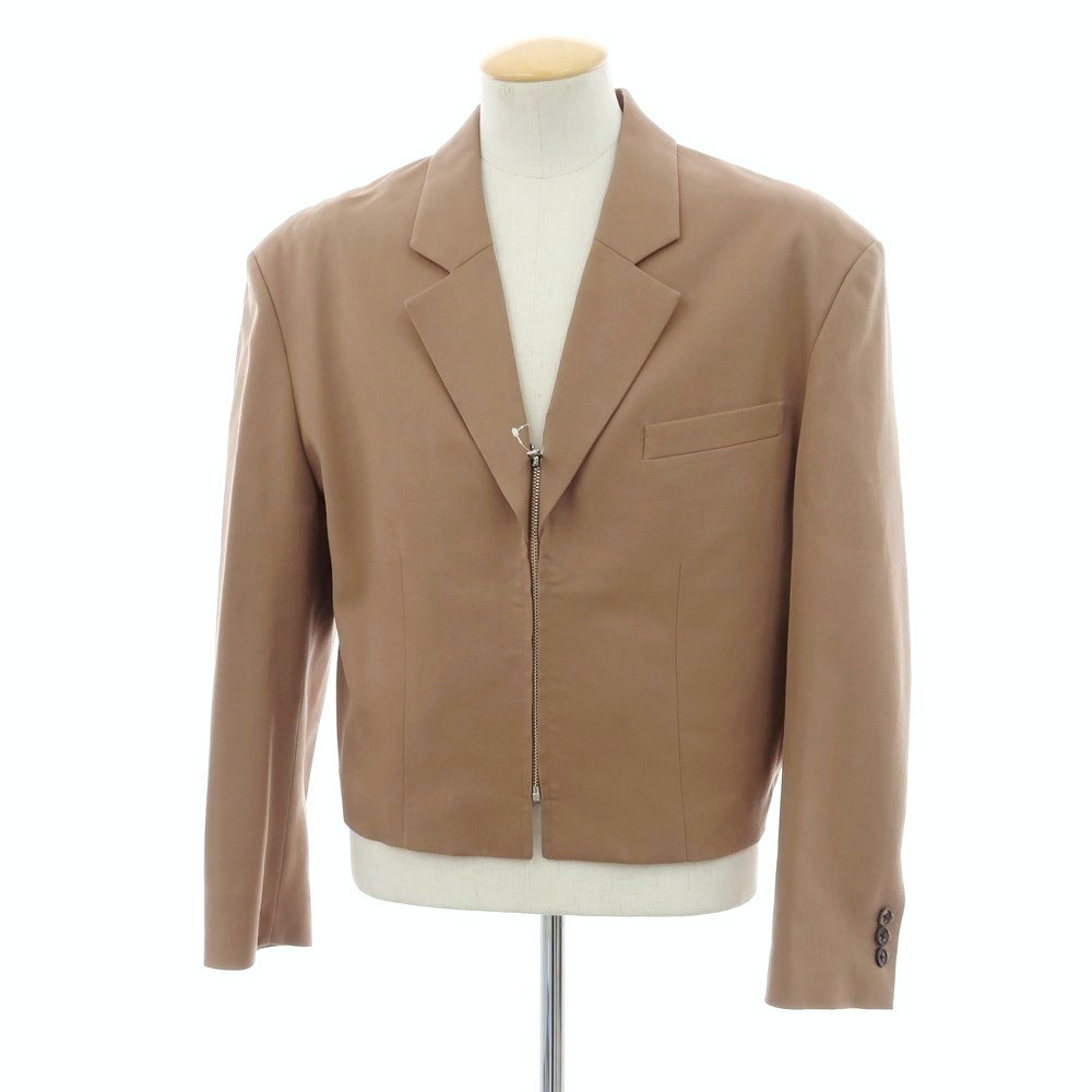 【中古】アンブッシュ AMBUSH ウール ジップアップ カジュアルジャケット ブラウンベージュ系【サイズ1】【S/S/A/W】【状態ランクB】【メンズ】