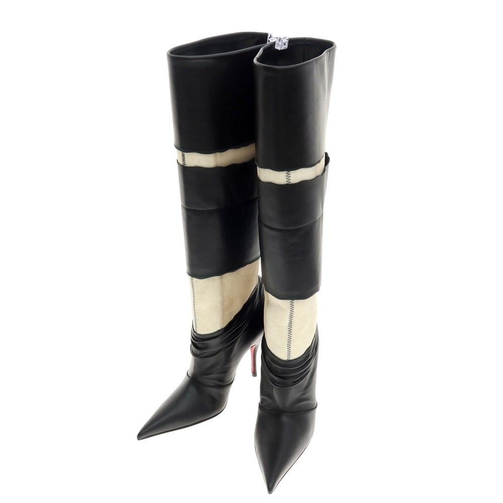 【中古】【未使用】メゾン マルジェラ Maison Margiela × Christian Louboutin 2025年春夏 XRISMARTEEN ロングブーツ ブラックxホワイト【サイズ36】【S/S/A/W】【状態ランクS】【レディース】