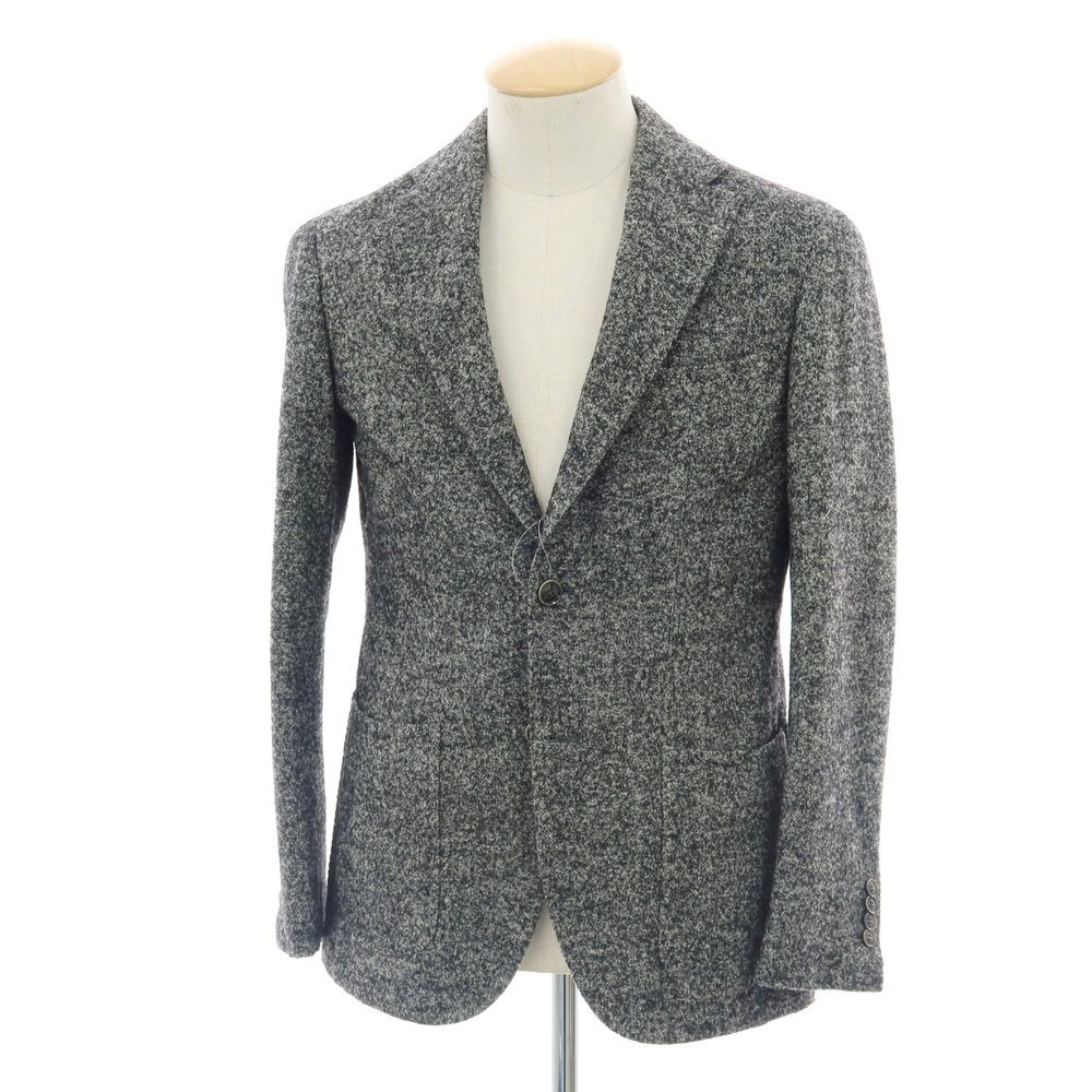 【中古】リングヂャケット RING JACKET ウールアルパカナイロン 3B カジュアルジャケット ブラックxホワイト【サイズ44】【A/W】【状態ランクB】【メンズ】[APD]