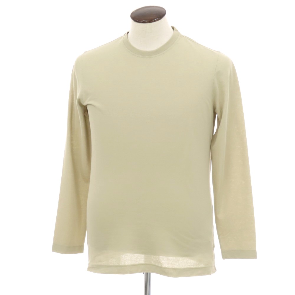 【新品】ザノーネ ZANONE 内燃機関綿織物 労働者の一団素っ首 長袖Ｔシャツ ベージュ【大きさ50】【S/S】【物質の状態序列付けるN】【メンズ】[BPD]