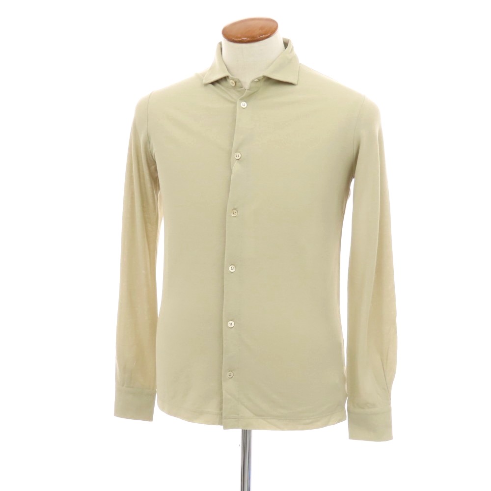 【新品】ザノーネ ZANONE アイスコットン ワイドカラー カジュアルシャツ ベージュ【サイズ46】【S/S】【状態ランクN】【メンズ】[APD]