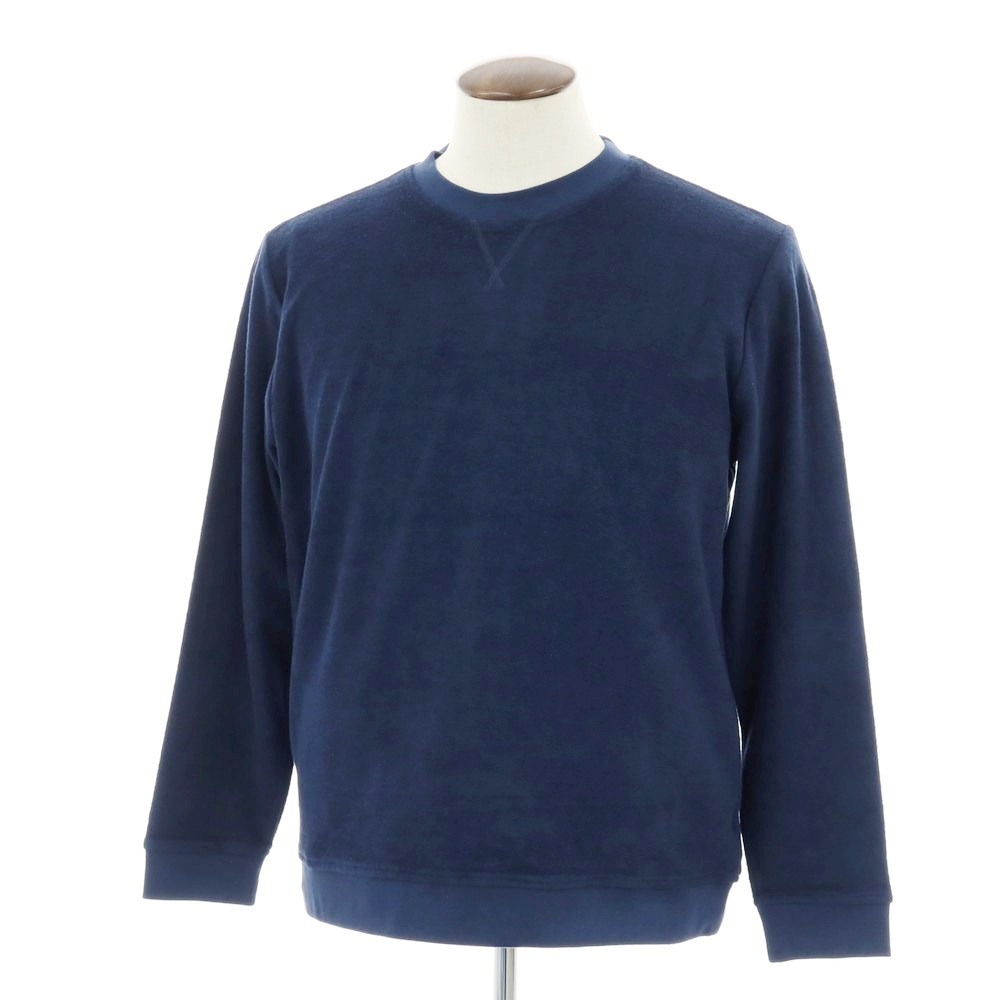 【新品】ザノーネ ZANONE コットン パイル クルーネック スウェット ネイビー【サイズL】【S/S】【状態ランクN】【メンズ】[APD]