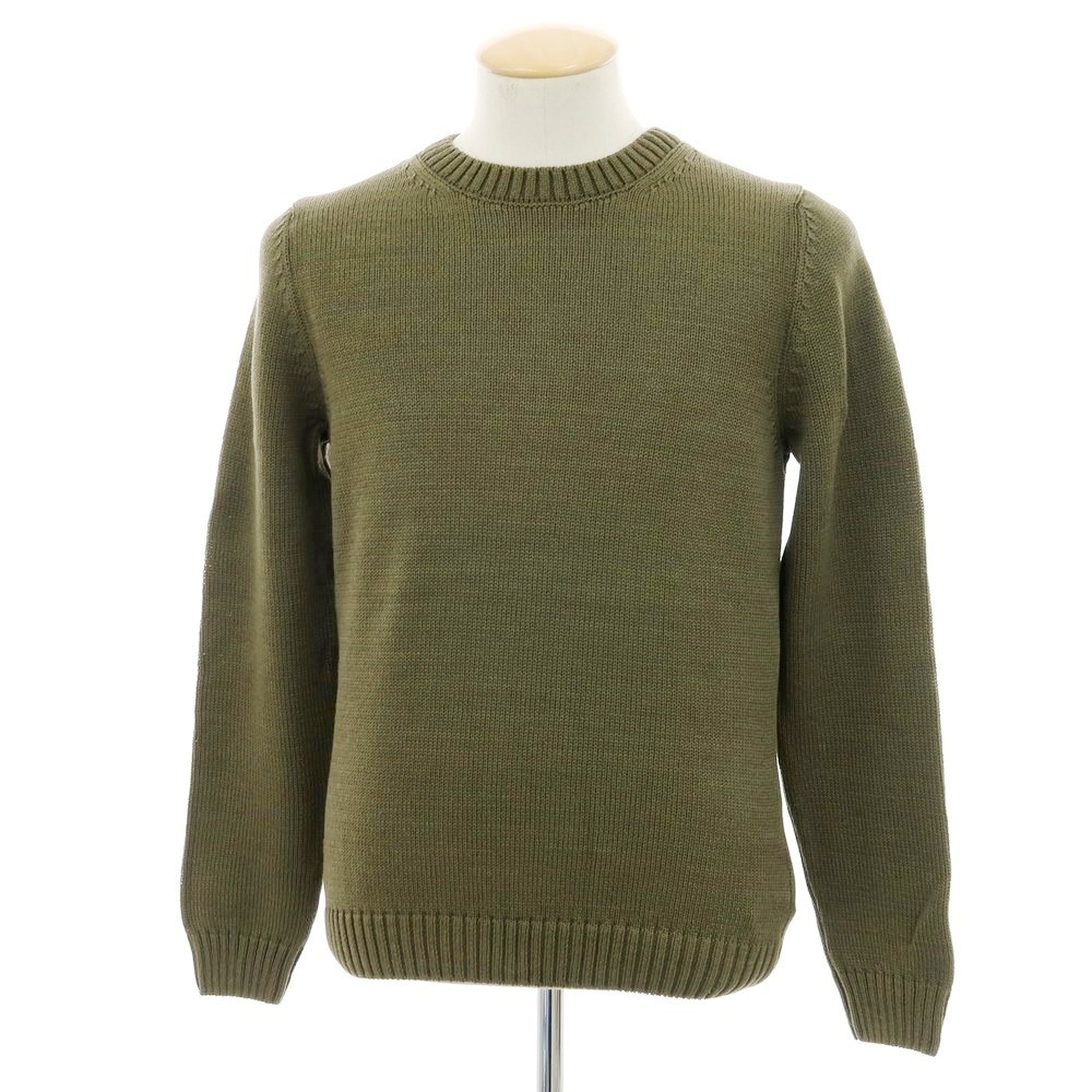 【新品】ザノーネ ZANONE ミドルゲージ コットン クルーネック プルオーバーニット オリーブグリーン【サイズ46】【S/S】【状態ランクN】【メンズ】[APD]
