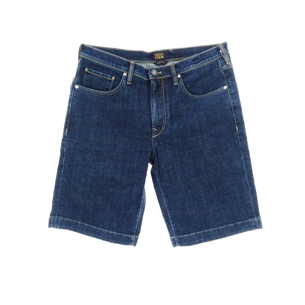 【新品】インコテックス ブルーディヴィジョン INCOTEX BLUE DIVISION ストレッチ コットン デニム ショートパンツ ジーンズ ネイビー【サイズ33】【S/S】【状態ランクN】【メンズ】[APD]