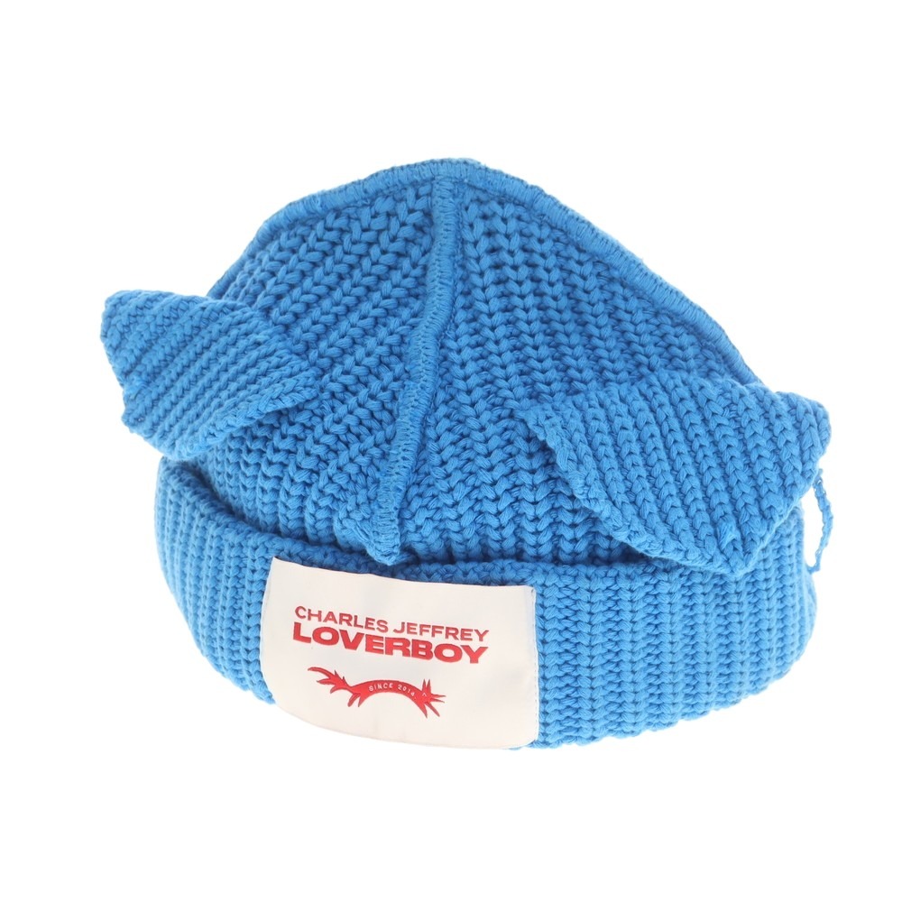 【中古】チャールズジェフリーラバーボーイ Charles Jeffrey LOVERBOY ローゲージコットン ニットキャップ ブルー【BLU】【S/S/A/W】【状態ランクD】【メンズ】【749394】