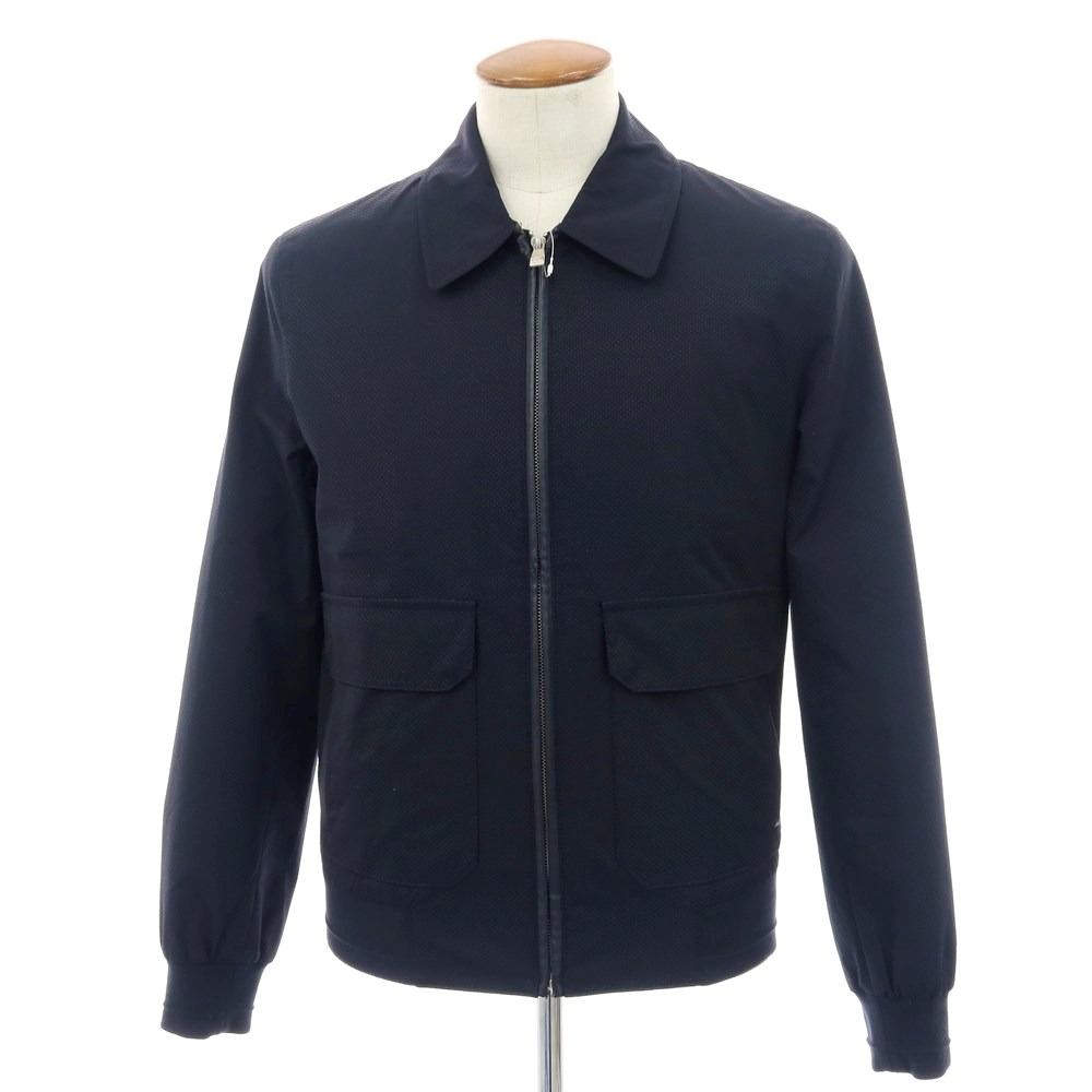 【中古】コルネリアーニ CORNELIANI ポリエステル ジップアップ スイングトップ ネイビー【サイズ46】【S/S】【状態ランクC】【メンズ】[APD]