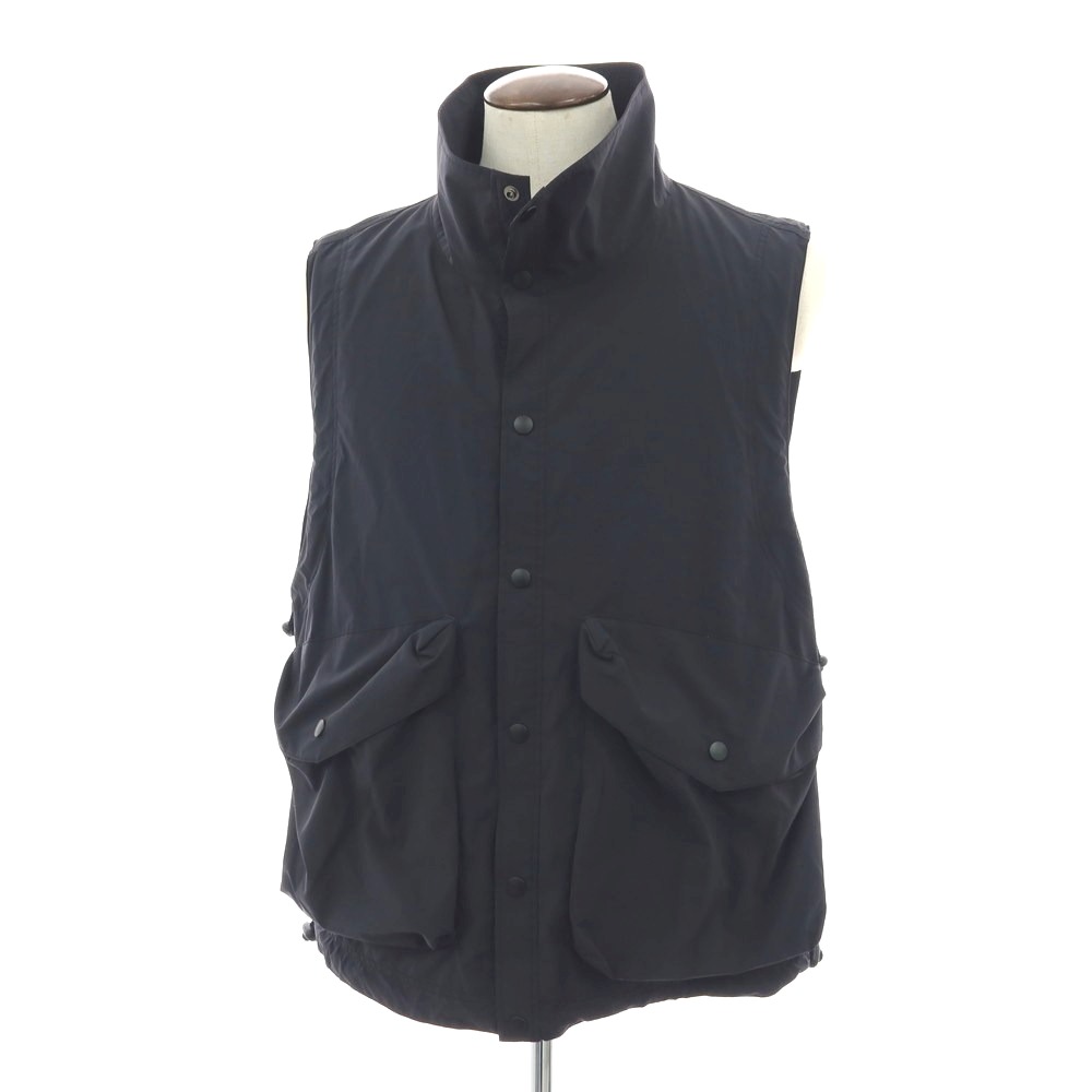 【中古】チェイス CHASSE ポリエステルナイロン スタンドカラーベスト ブルゾン ネイビー【サイズ2】【S/S】【状態ランクB】【メンズ】[APD]