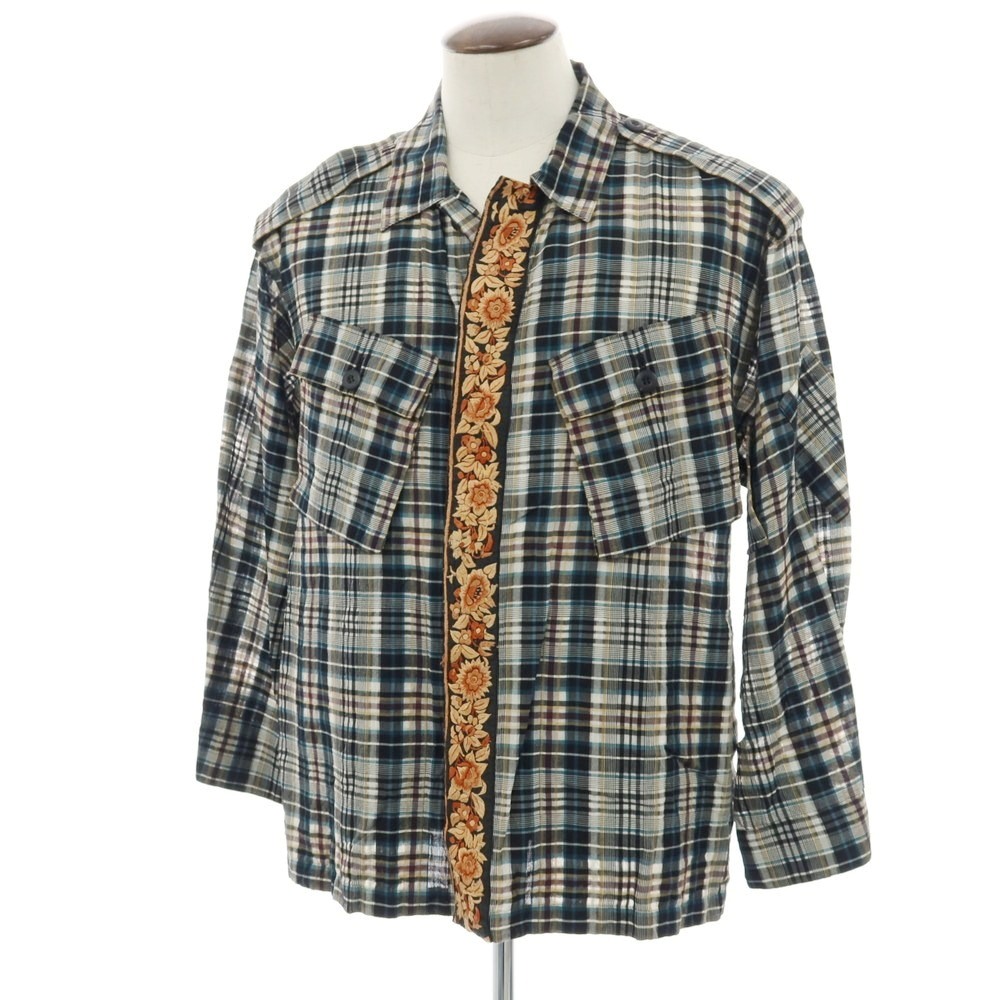 【SALE10%OFF/返品不可】【中古】カレンテージ CURRENTAGE 綿織物地絹 照合のしるし 上衣 黒いことx白いこと【大きさ書きあらわすなし（L位）】【S/S】【物質の状態位置づけるB】【メンズ】[BPD]