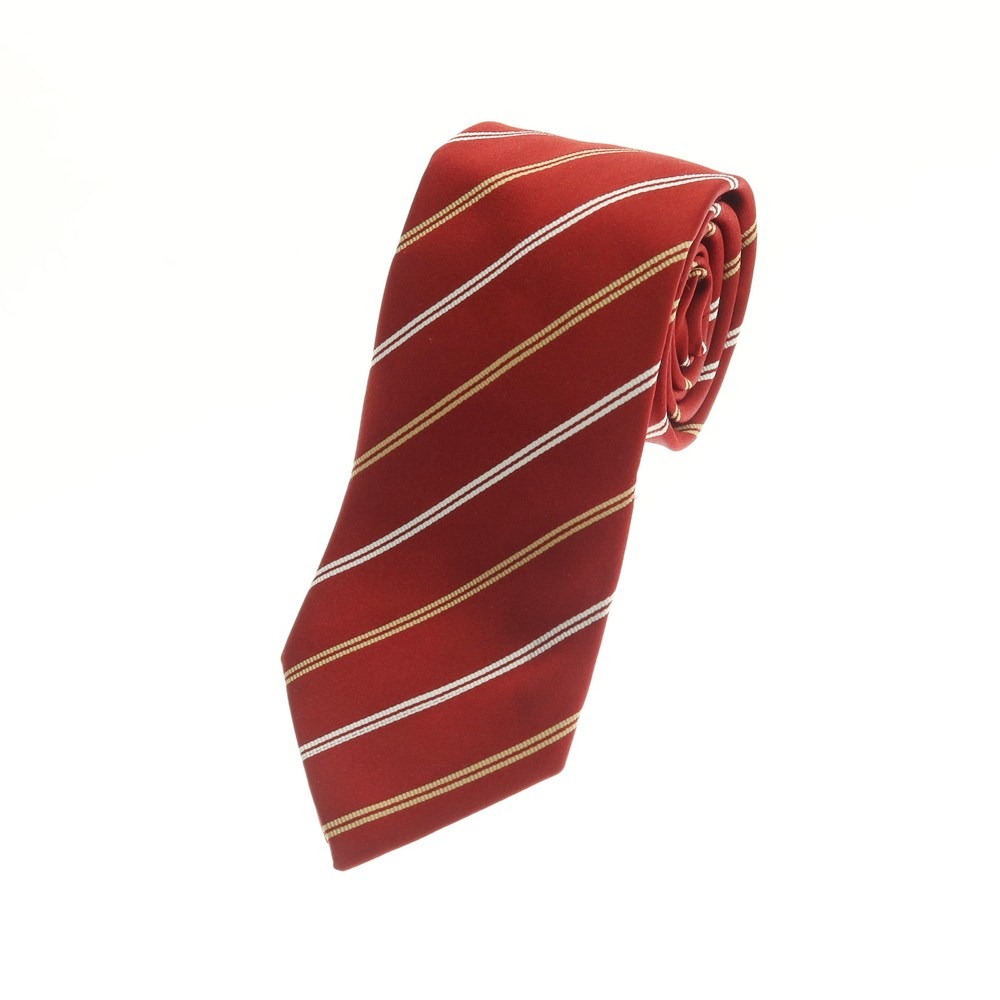 【中古】ステファノ ビジ stefano bigi シルク ストライプ柄ネクタイ レッド【S/S/A/W】【状態ランクB】【メンズ】