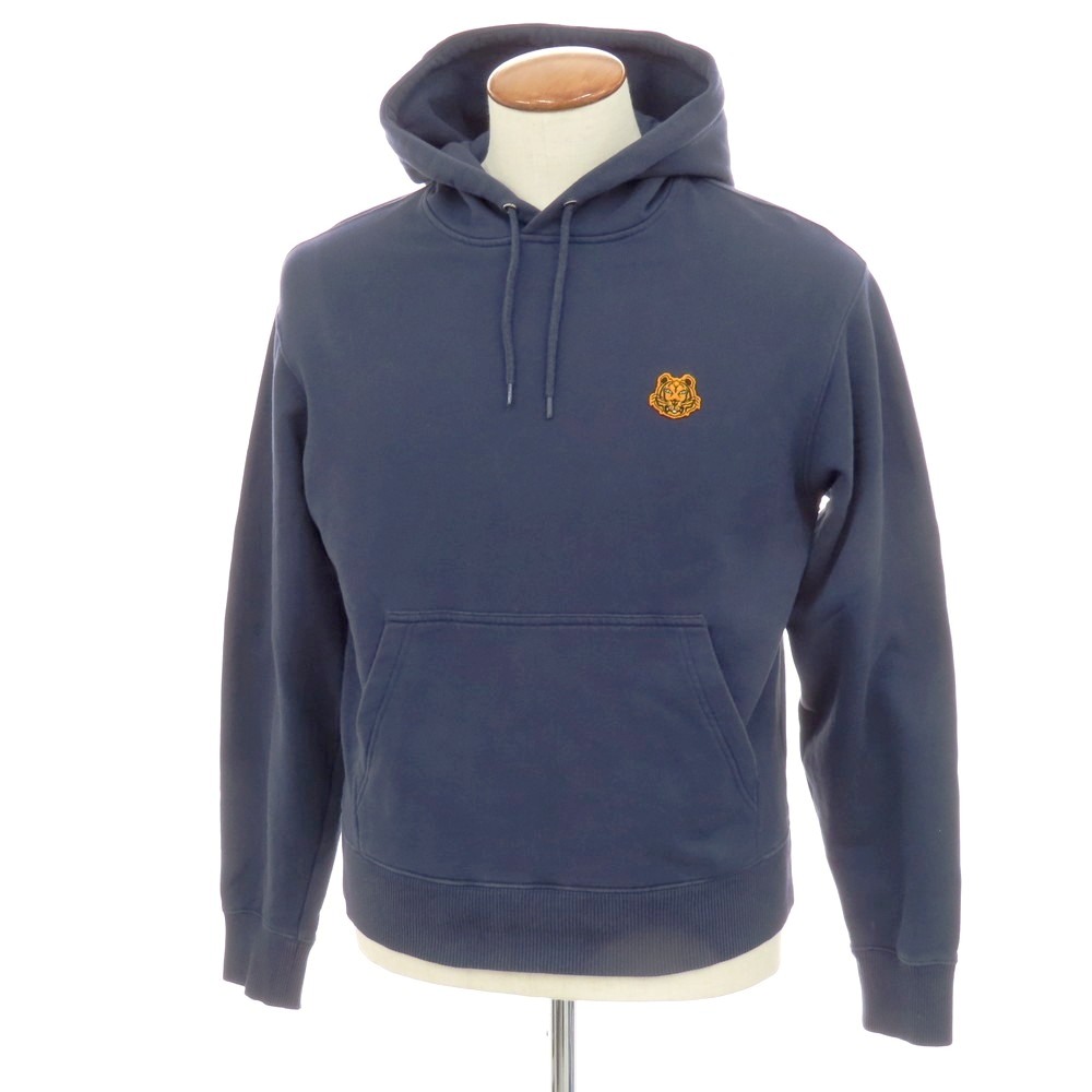 【中古】ケンゾー KENZO ストレッチ コットン プルオーバー パーカー ネイビー【サイズXS】【S/S/A/W】【状態ランクC】【メンズ】