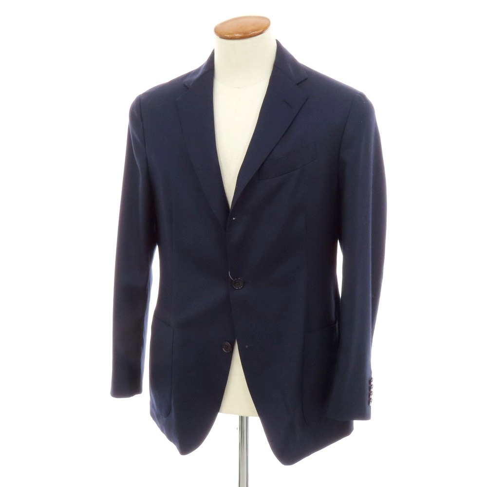【中古】ラルディーニ LARDINI ストレッチウール テーラードジャケット ネイビー【サイズ48】【A/W】【状態ランクC】【メンズ】[APD]
