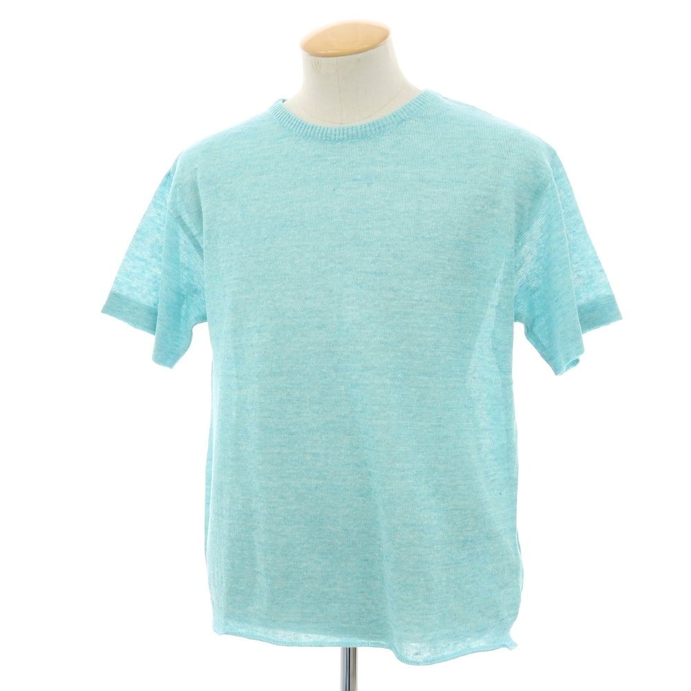 【SALE10%OFF/返品不可】【新品】ヴィルーム V::loom リネン 労働者の一団のど首 半袖 ティーシャツ編み物 ともし火青碧【大いさM】【S/S】【物質の状態序列付けるN】【メンズ】[BPD]